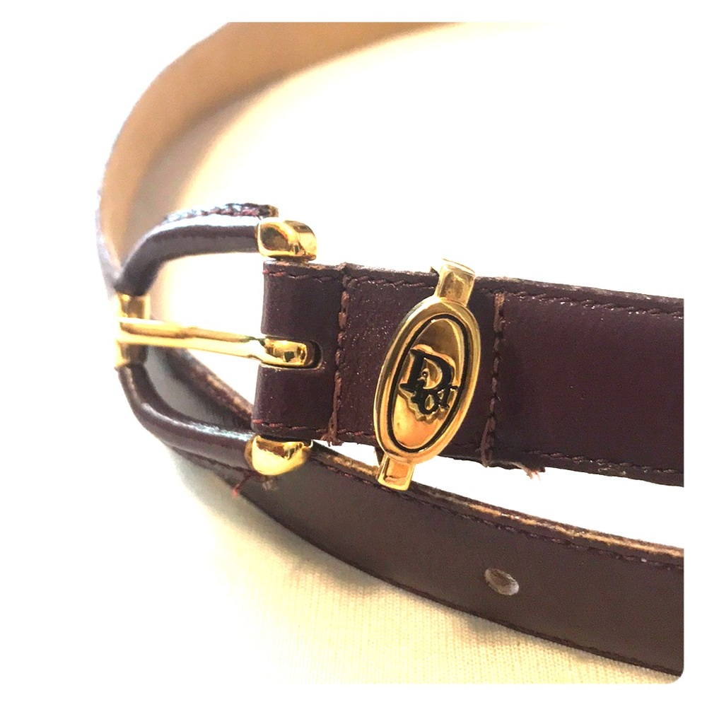 Christian Dior large purple cowhide belt